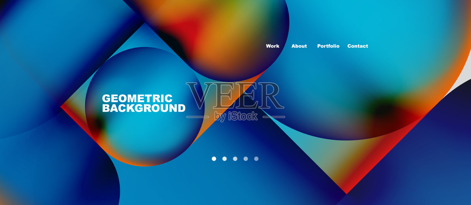 抽象的圆圈和圆形的着陆页插画图片素材