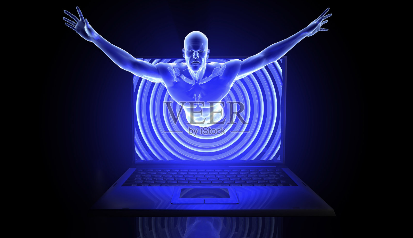 电脑屏幕上的数字怪物照片摄影图片