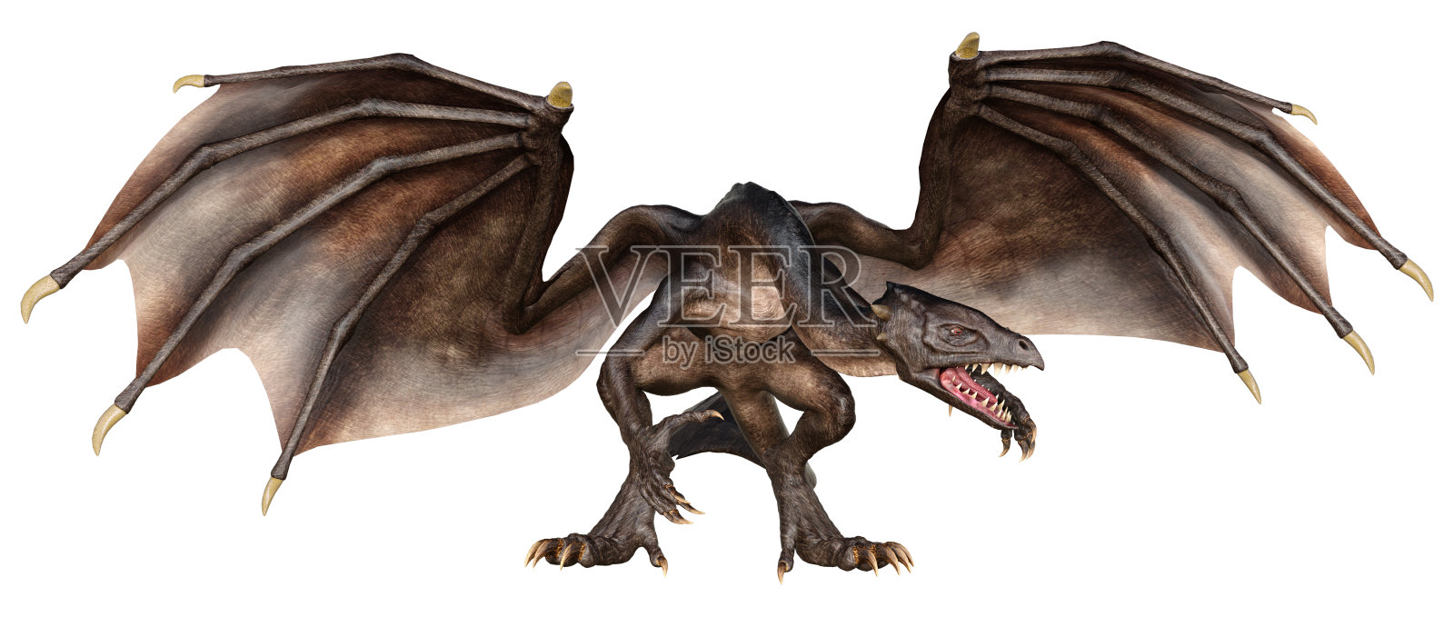 3D渲染童话故事龙白面照片摄影图片