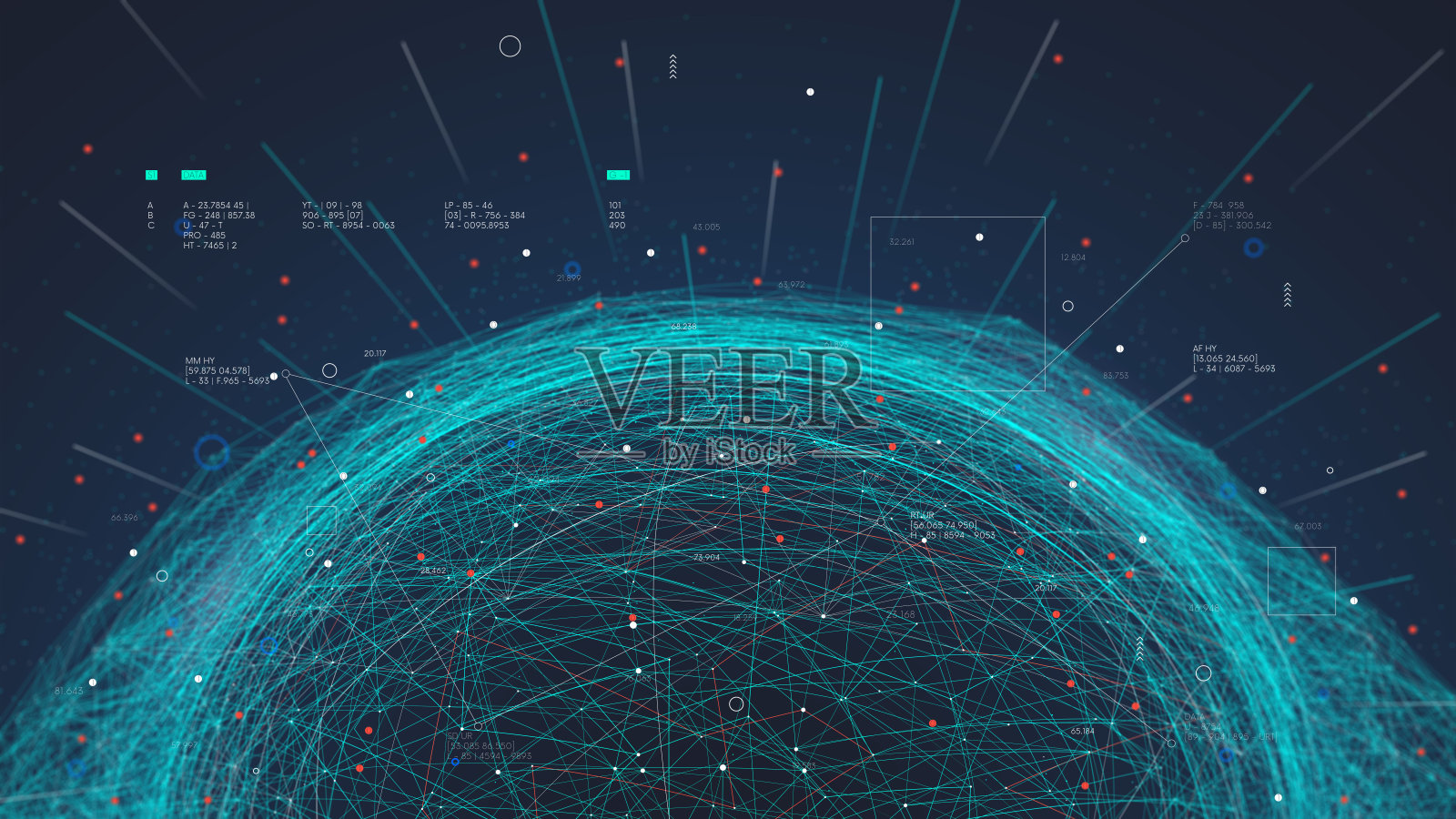 未来分析技术，大数据网络连接丛检测与处理，数字数据库分析，透视监控屏幕照片摄影图片
