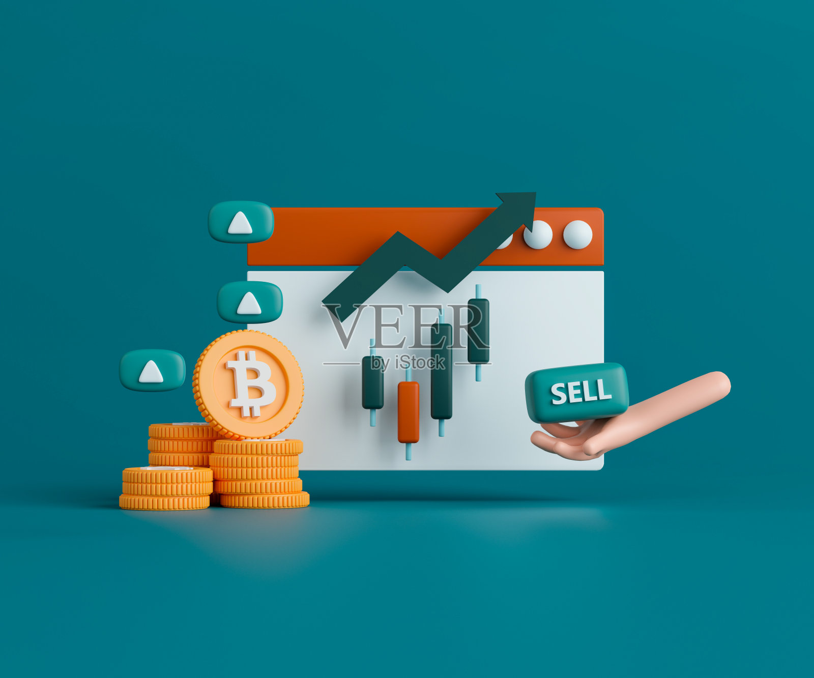 概念加密货币3d插图。照片摄影图片