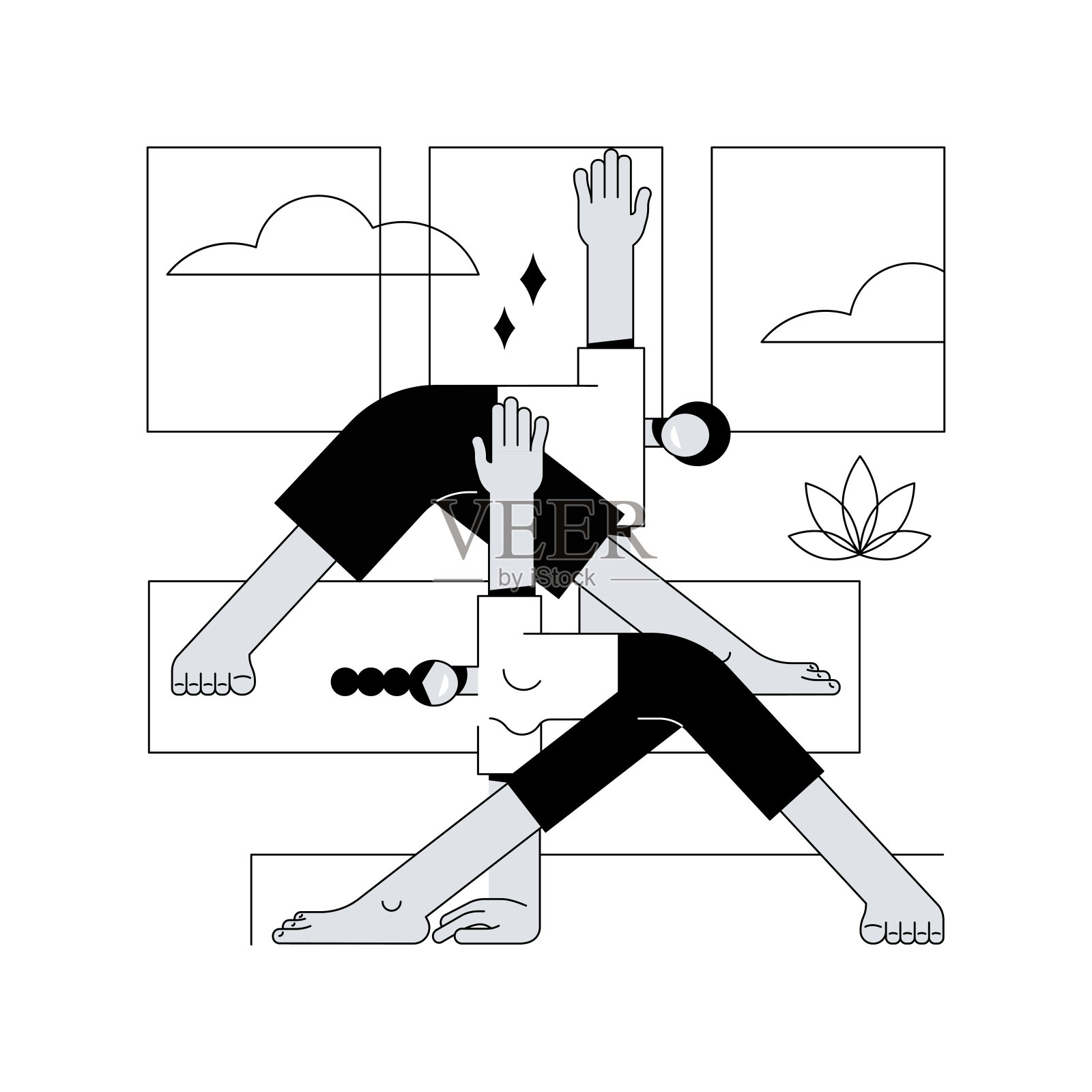 瑜伽学校抽象概念矢量插图。插画图片素材