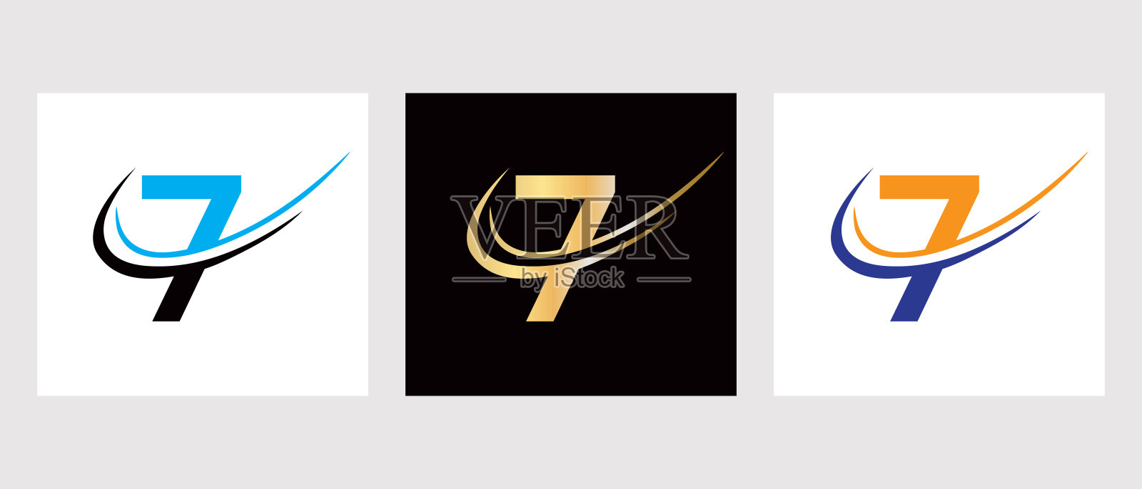 Logo设计模板。字母组合7字母标识符号插画图片素材