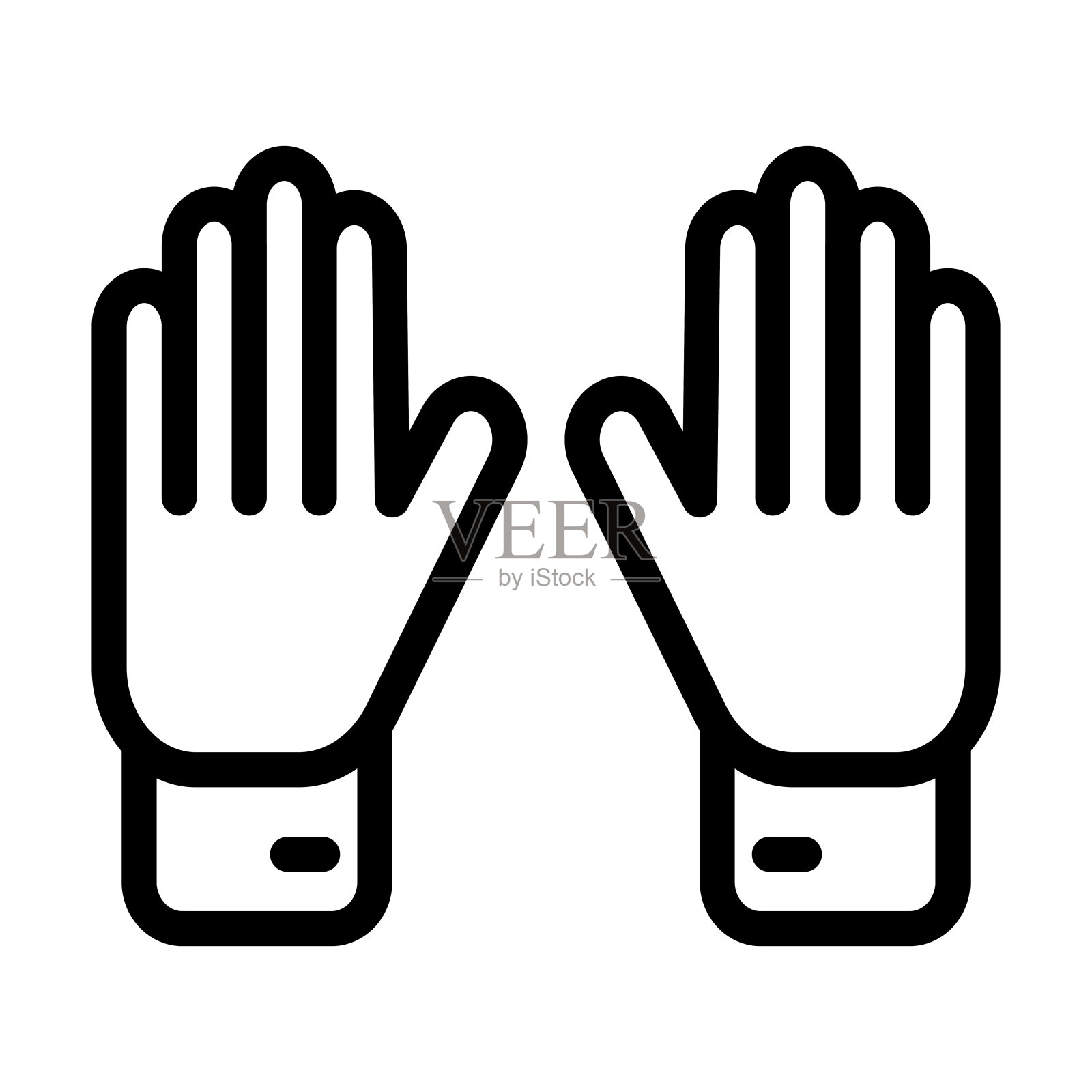 守门员手套粗线图标插画图片素材