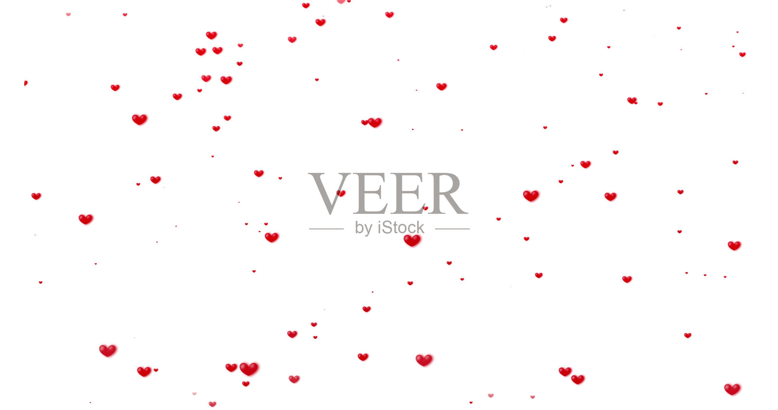 许多错落的小红心(白底)竖着插画图片素材