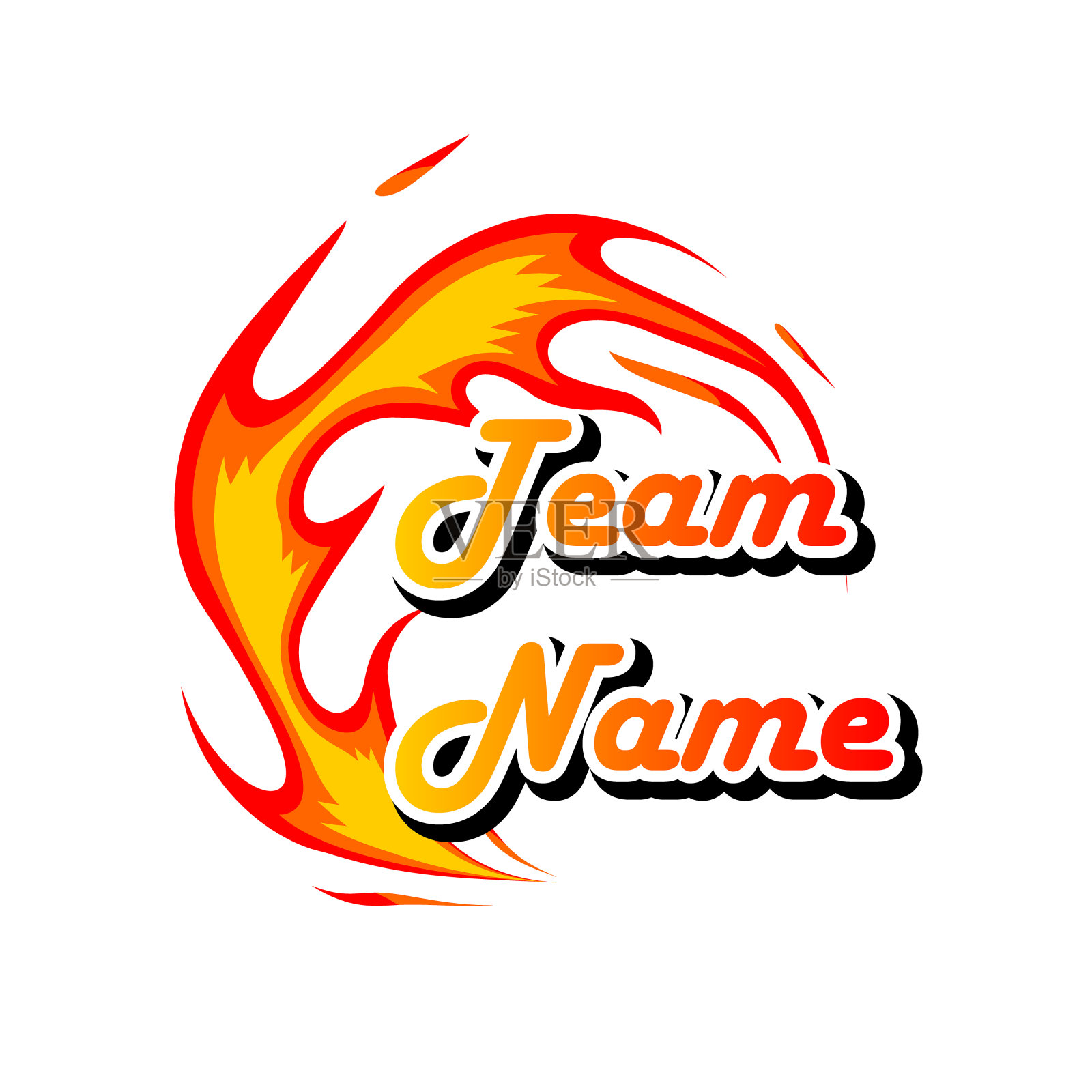 燃烧火焰的插图(白色背景，矢量，剪辑)设计元素图片