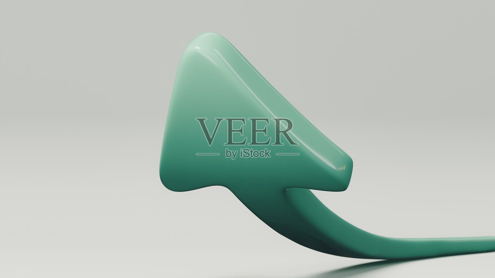 大绿色箭头弯曲向上，方向和成功的概念，3d渲染照片摄影图片