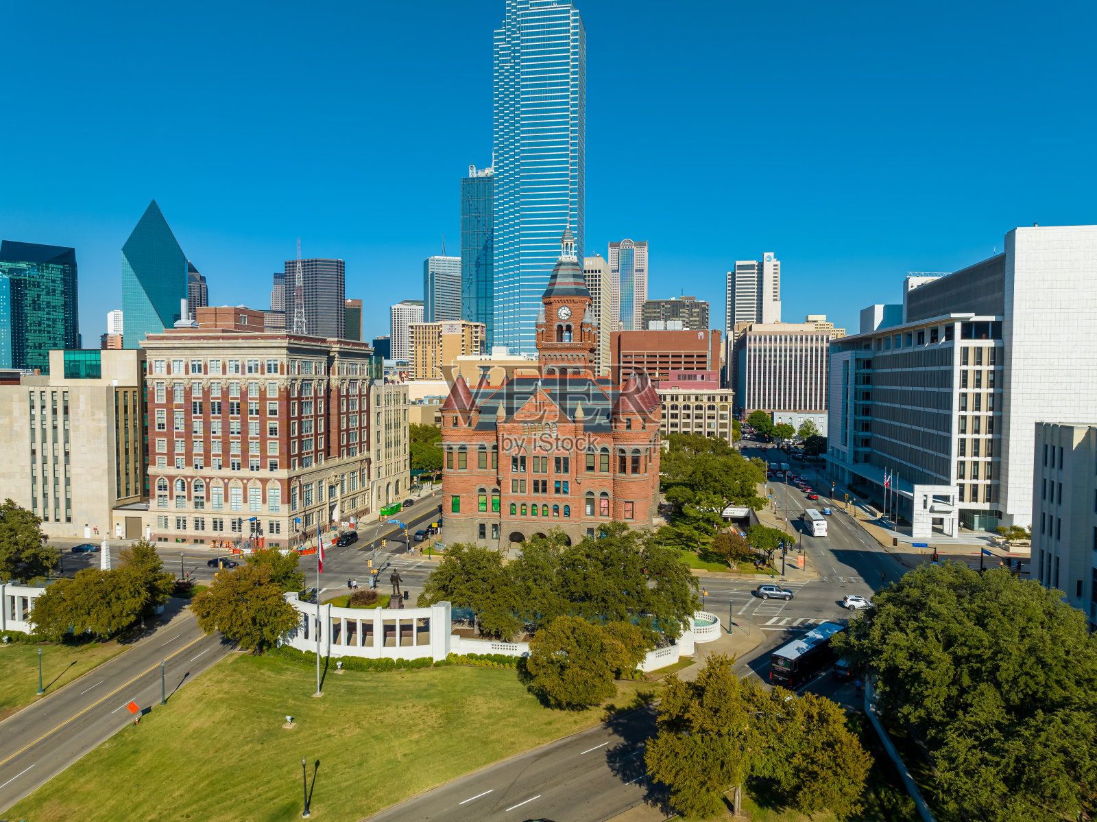 德州达拉斯迪利广场的鸟瞰图照片摄影图片