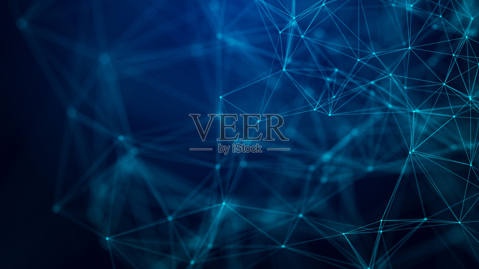 抽象的浅蓝色背景与移动的线和点。大数据的概念。网络连接。全球互联网连接。3d渲染。照片摄影图片