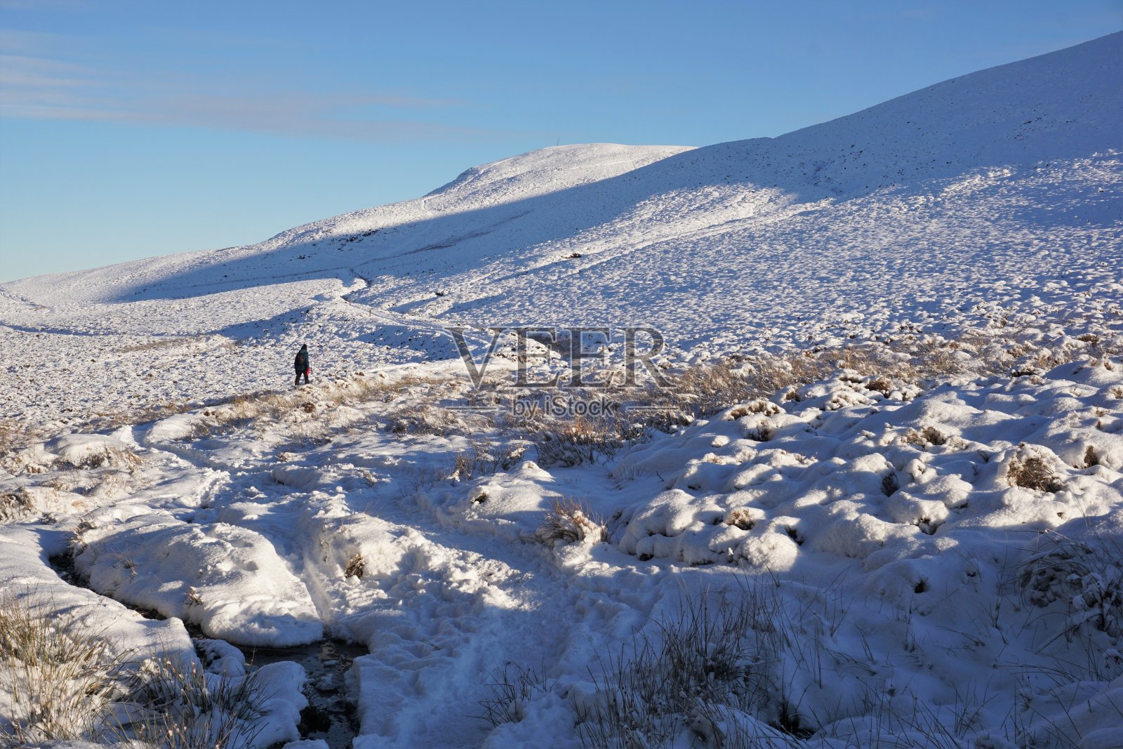穿过Pentlands的雪路照片摄影图片