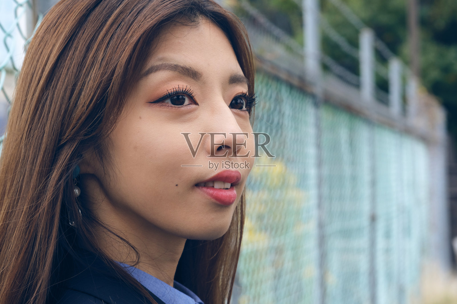 女商人的面部特写照片摄影图片