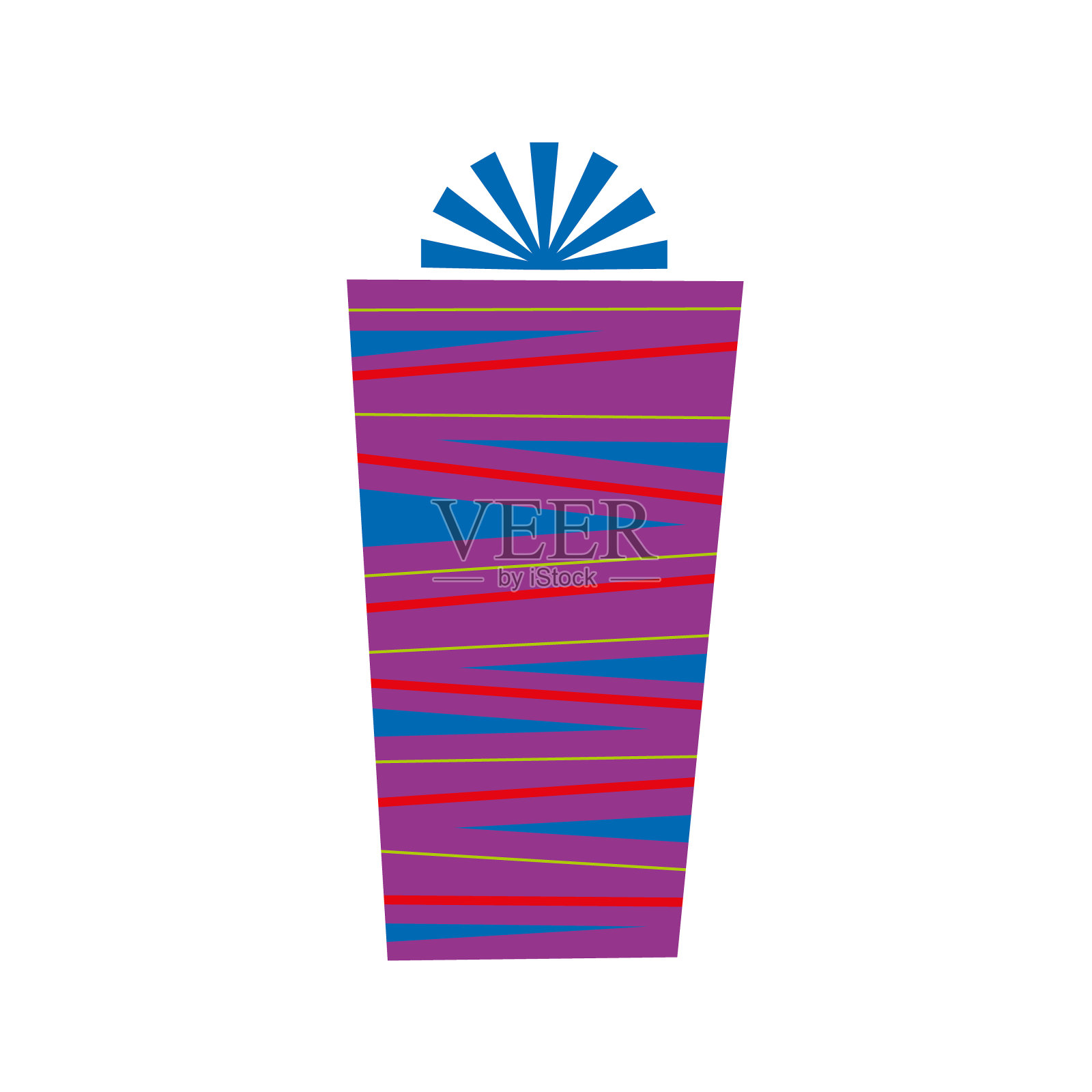 漂亮的节日礼盒。孤立在白色背景上。平面风格的矢量插图。插画图片素材