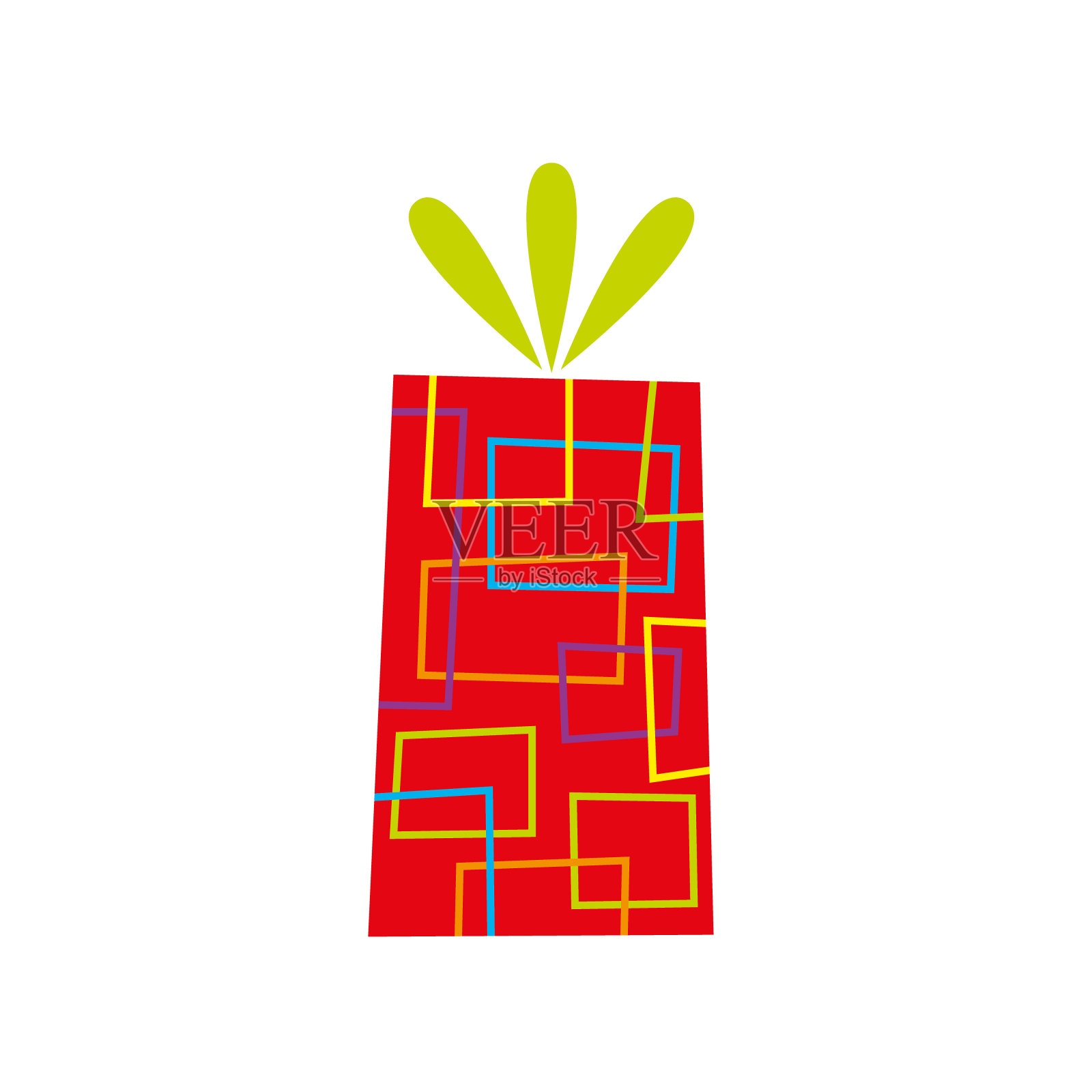 漂亮的节日礼盒。孤立在白色背景上。平面风格的矢量插图。插画图片素材