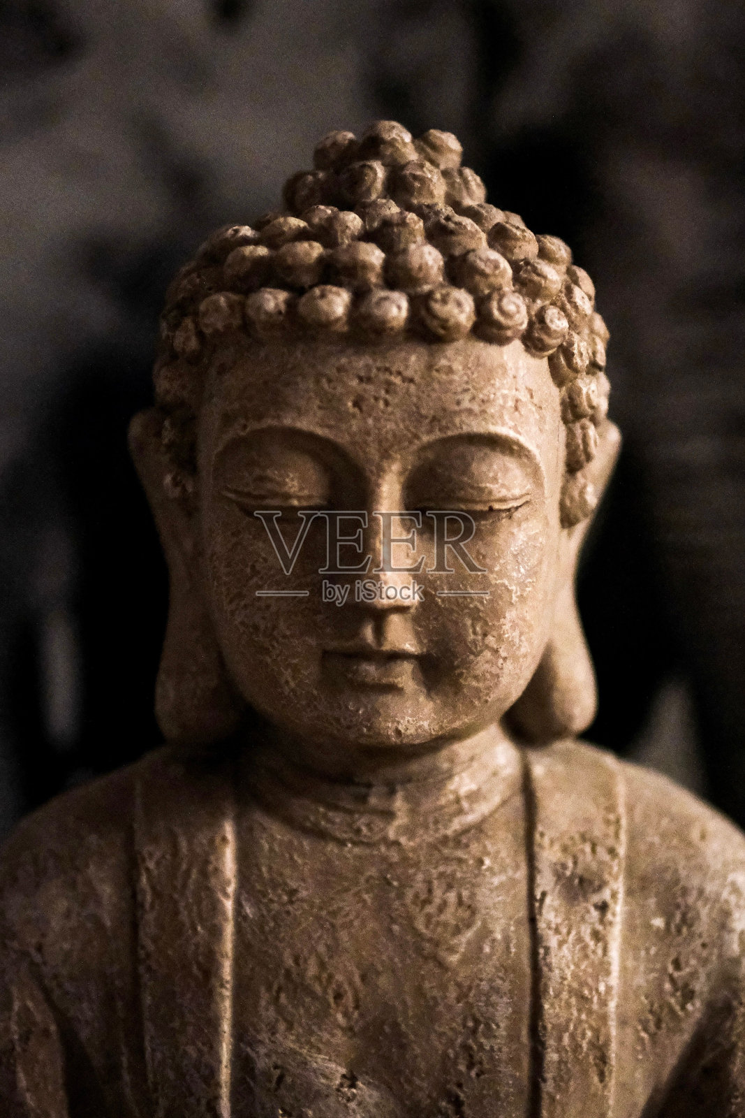 一个美丽的佛像头部的镜头照片摄影图片