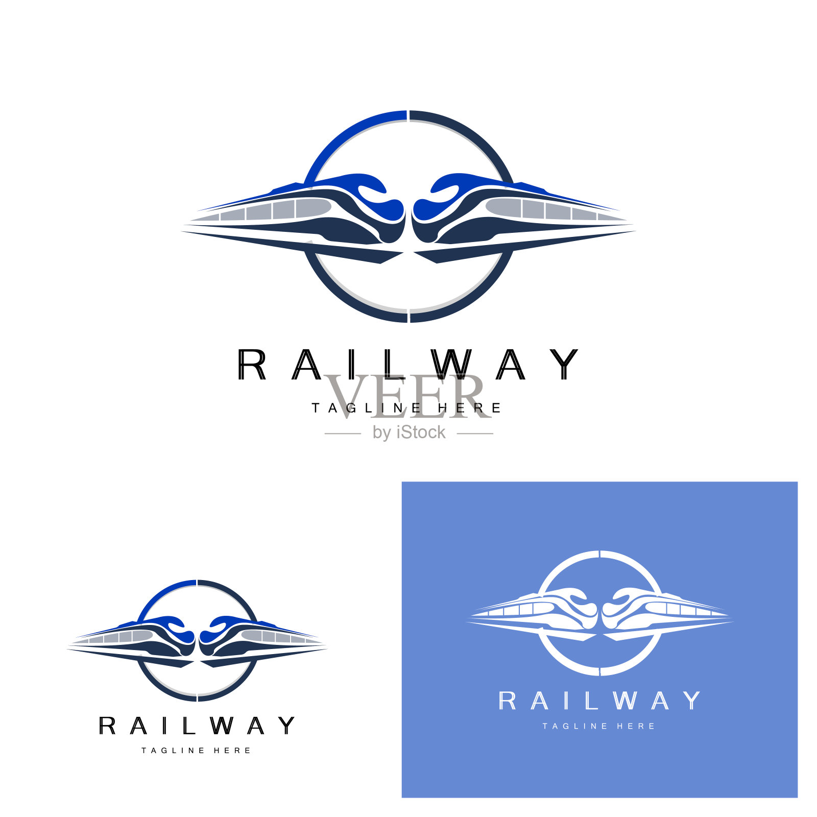 列车标志设计。快速列车轨道矢量，快速运输车辆插图，设计适合机车铁路公司陆地运输和快速交付插画图片素材