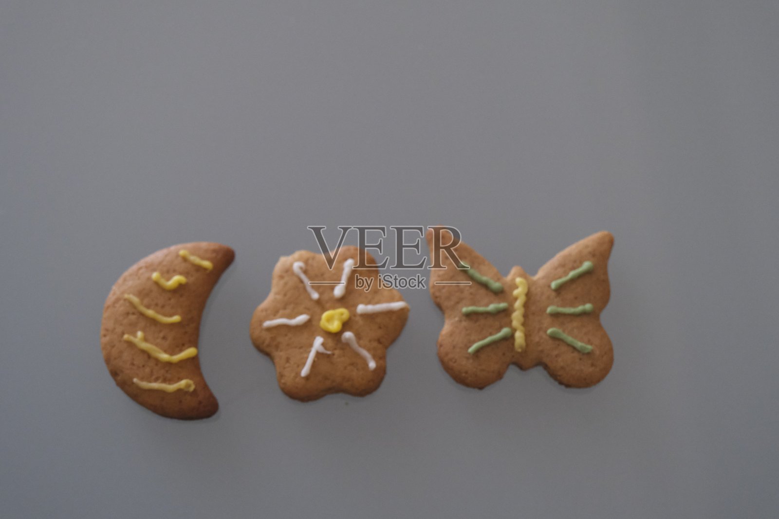 新年和圣诞节的精美小饼干照片摄影图片