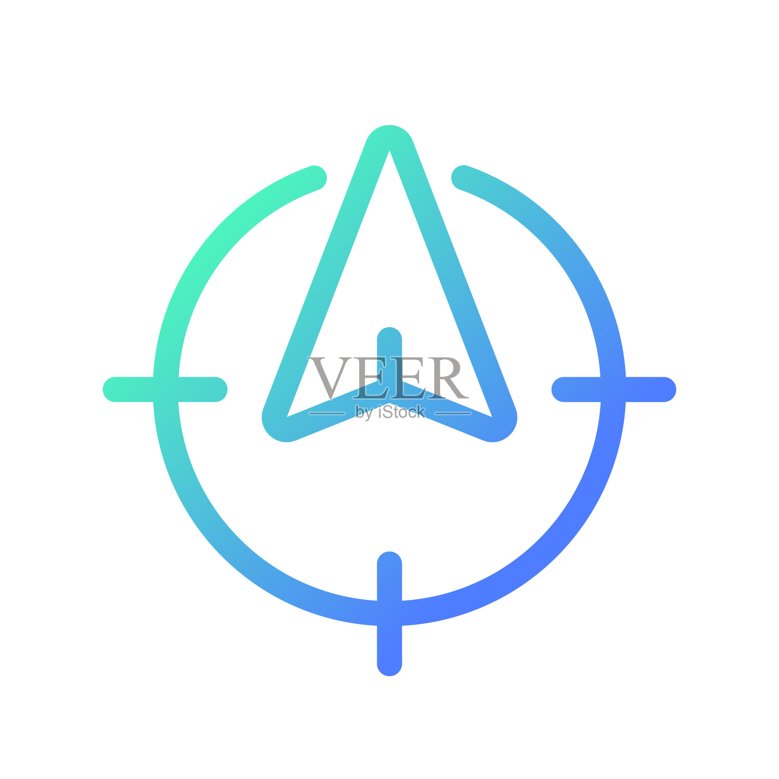 跟踪位置在实时像素完美梯度线性ui图标插画图片素材