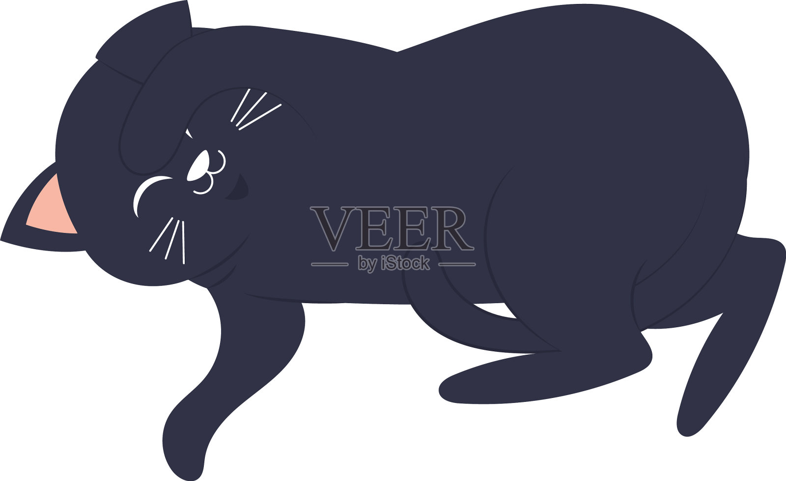 黑色舒适猫设计元素图片