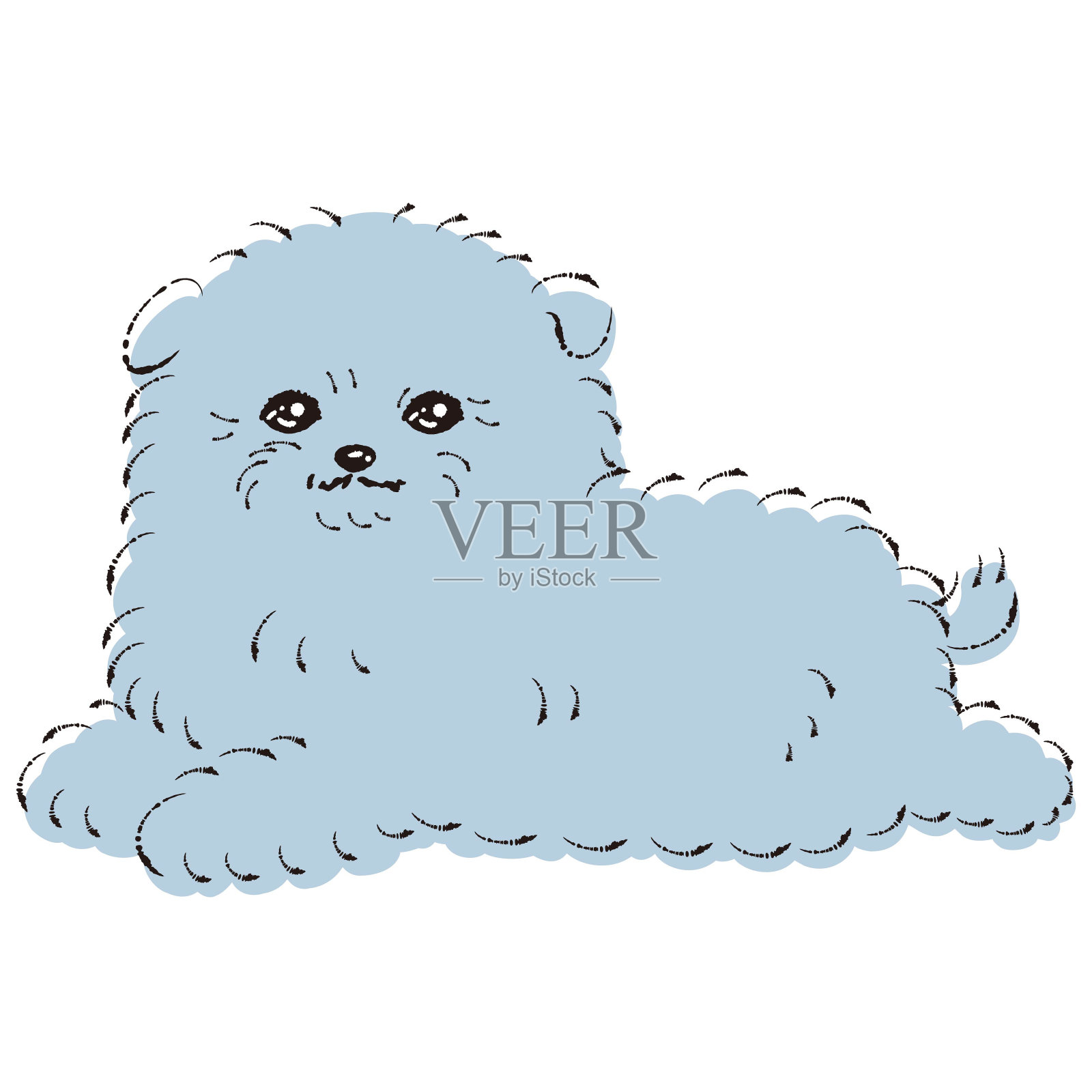 pompompoo插画(博美犬和玩具贵宾混合犬)插画图片素材