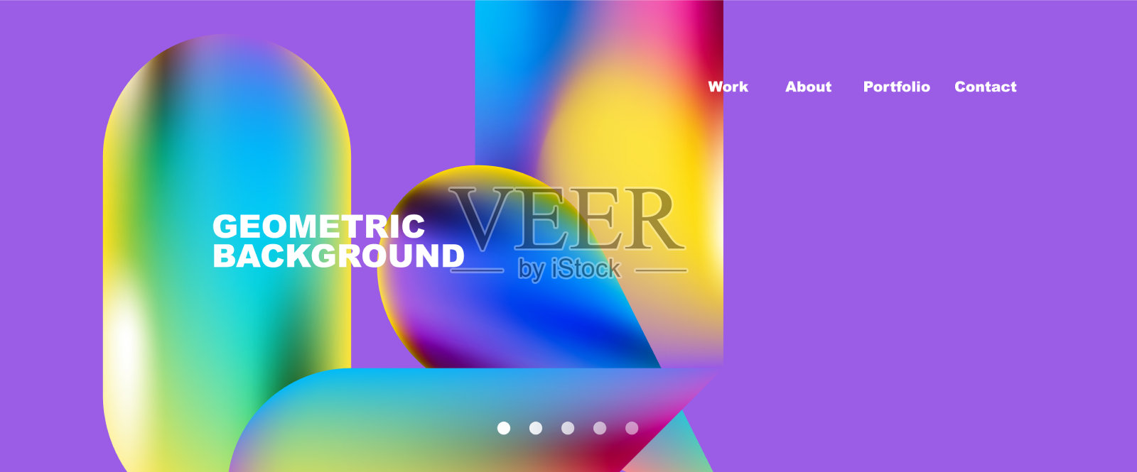 登陆页背景模板彩色塑料插画图片素材