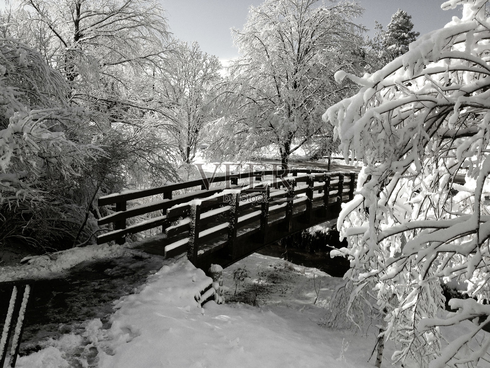 雪桥照片摄影图片