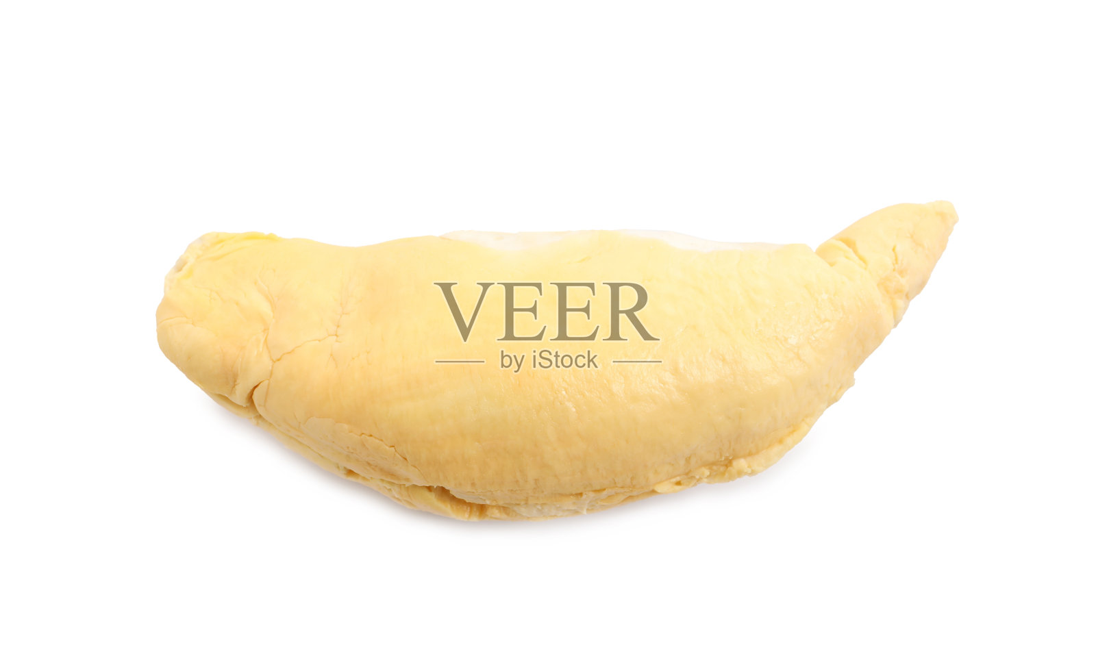 剥熟榴莲孤立在白色，俯视图照片摄影图片