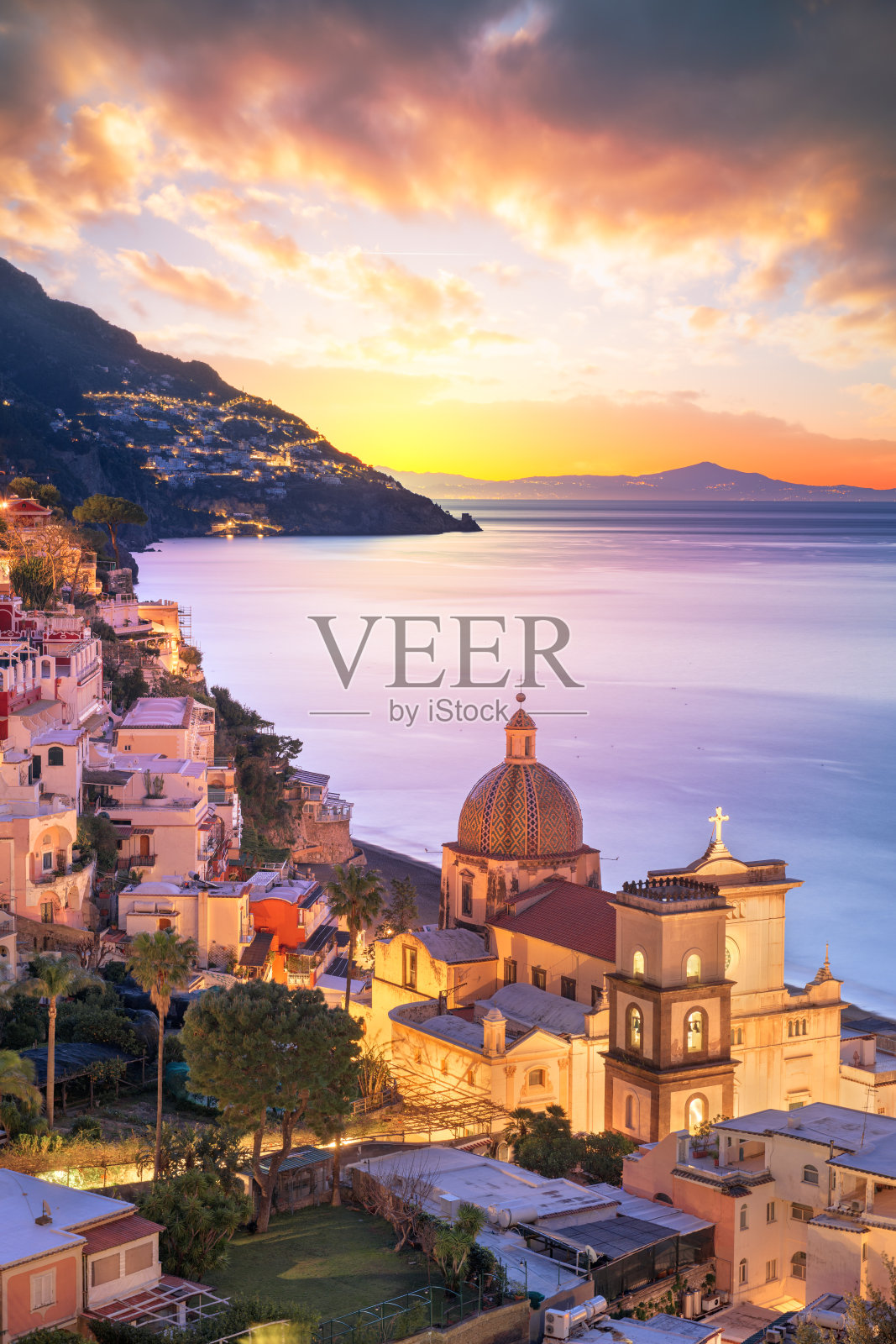 意大利阿马尔菲海岸的波西塔诺照片摄影图片