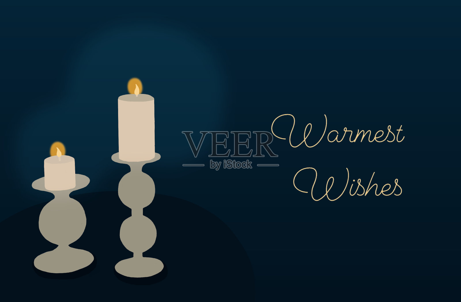 烛光下最温暖的祝福插画图片素材