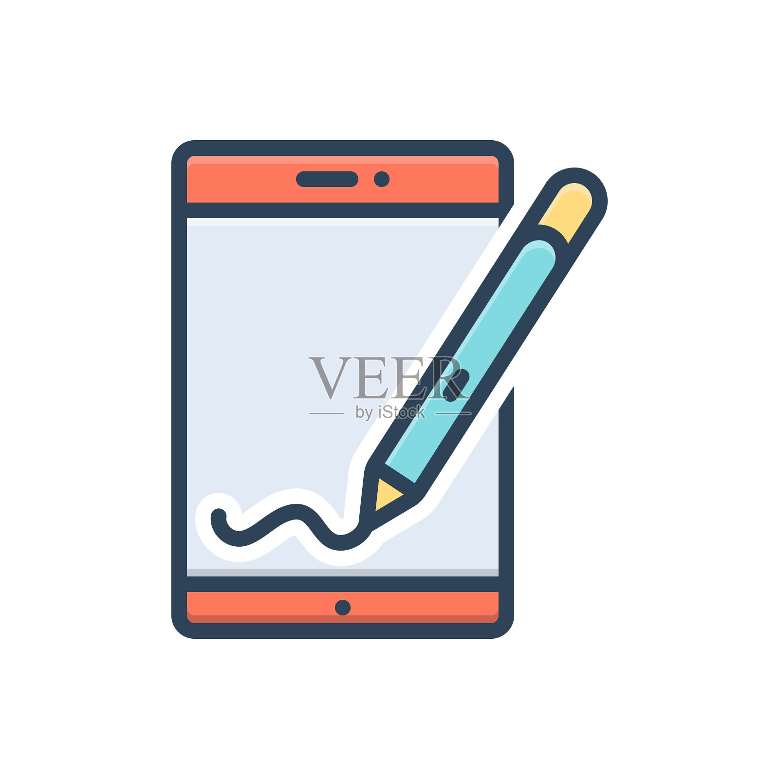 触控笔触摸屏插画图片素材