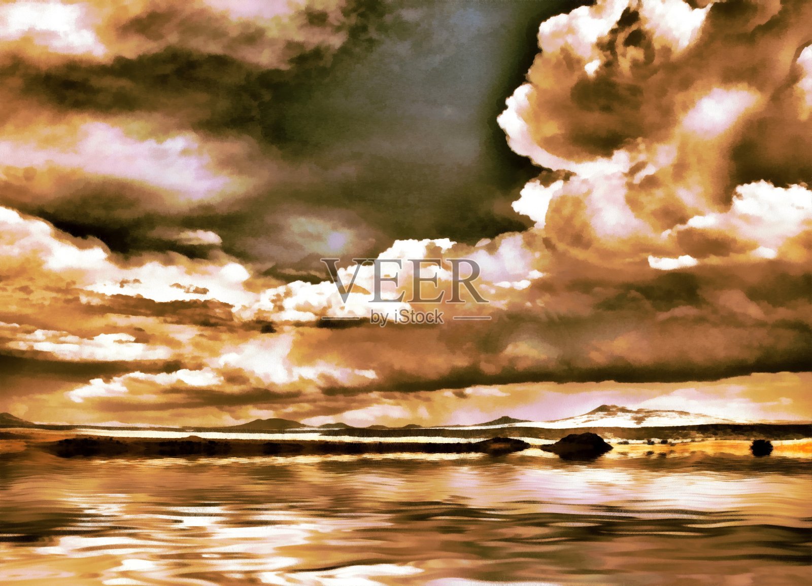 云在山的地平线上照片摄影图片