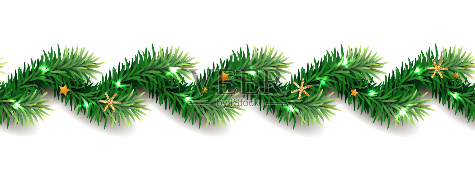 带有圣诞标志的广场横幅。白色背景的圣诞树。插画图片素材