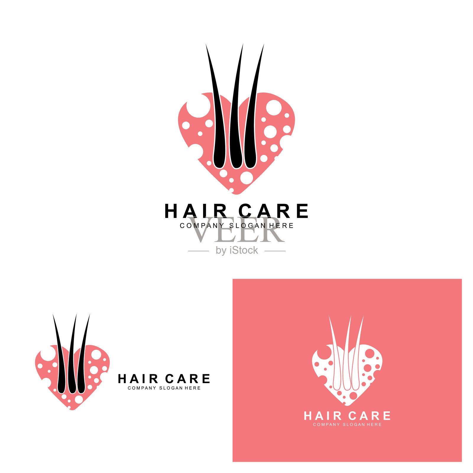 头发护理标志，头皮层设计，健康沙龙品牌插图插画图片素材