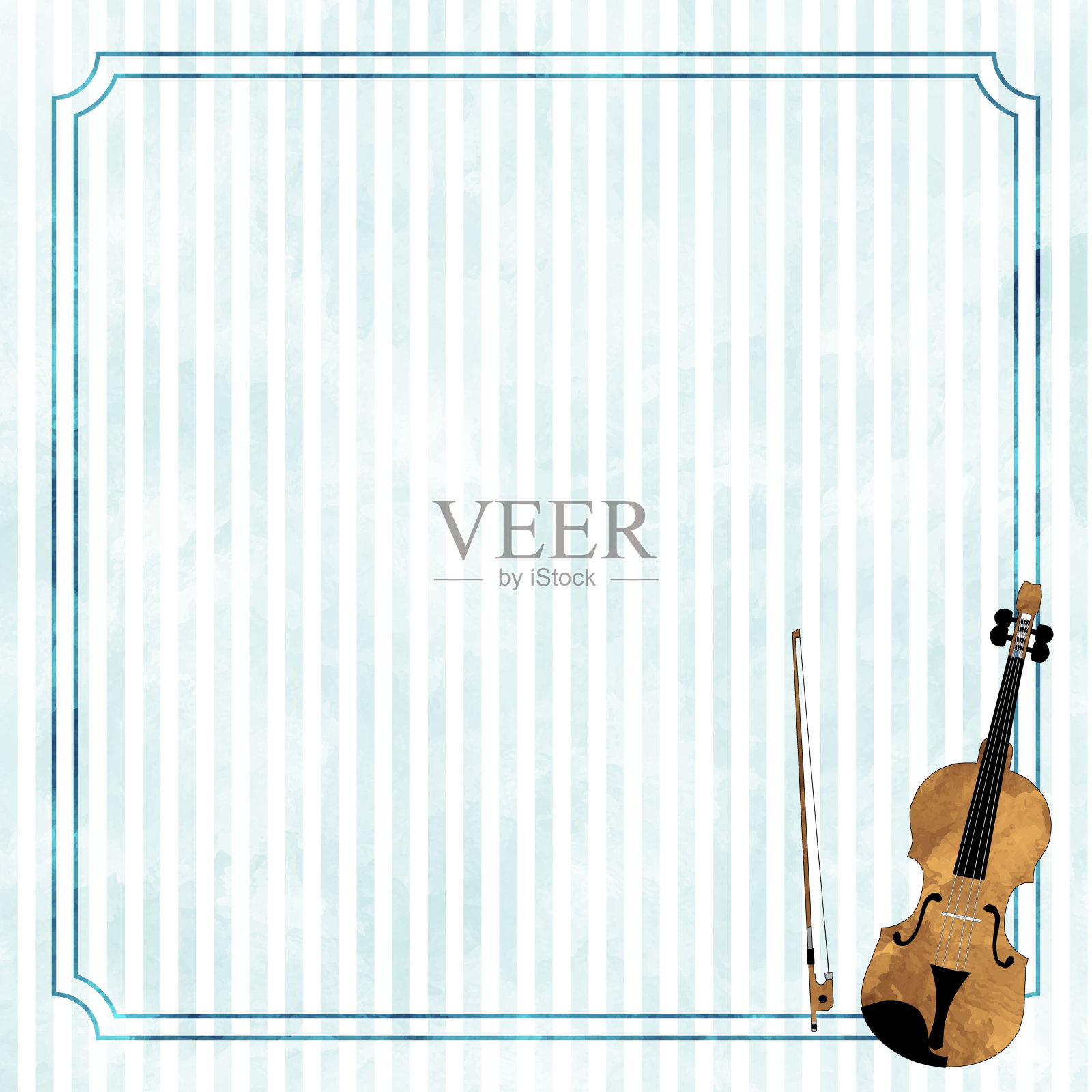 简单而可爱的水彩画的小提琴。插画图片素材