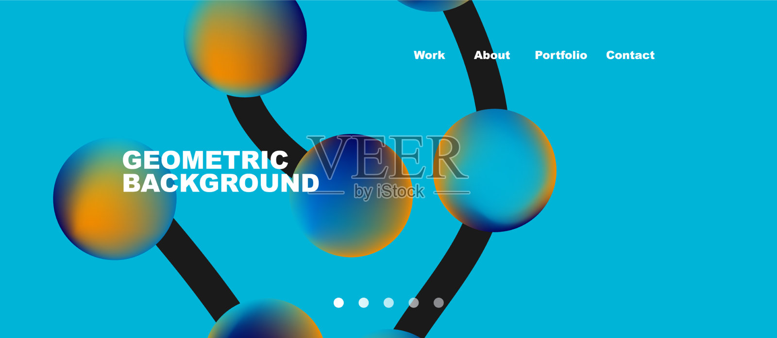 连接点几何着陆页面背景插画图片素材