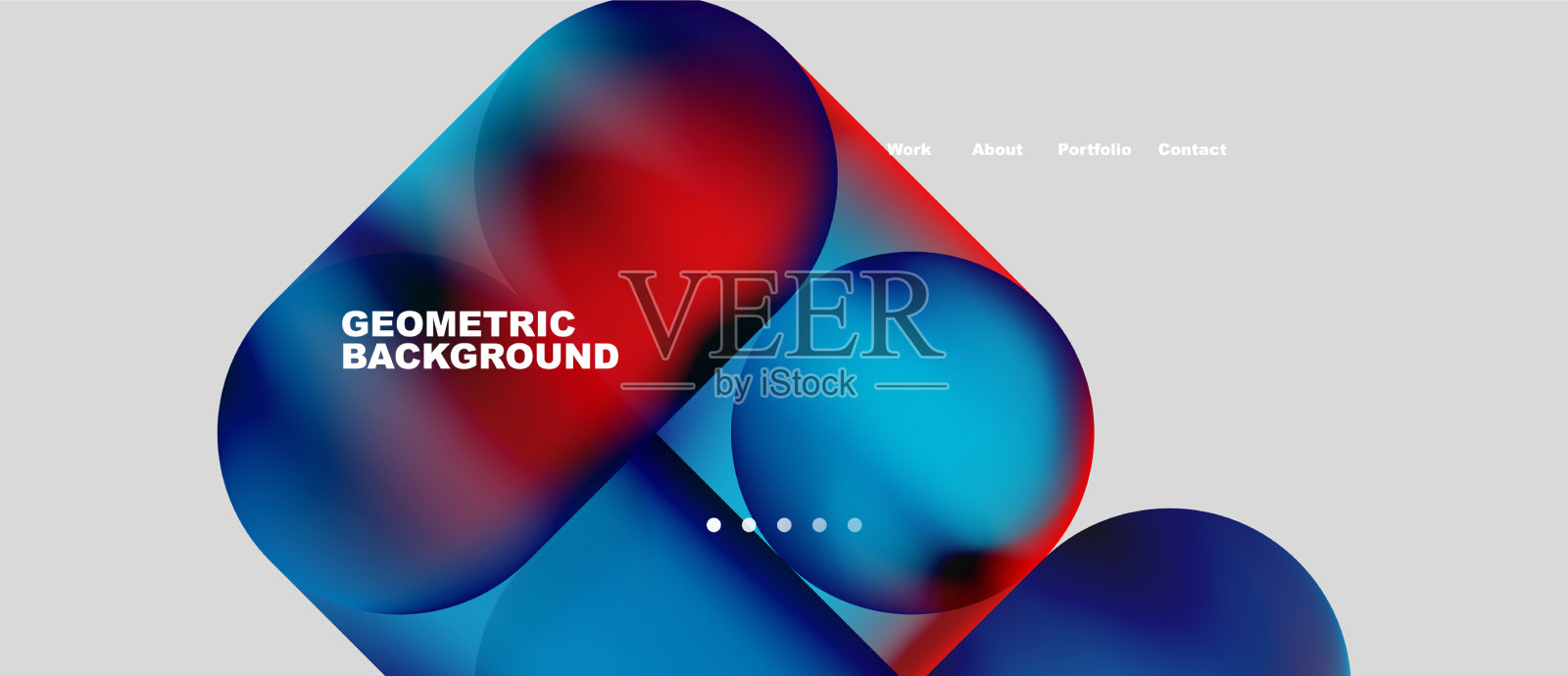 抽象的圆圈和圆形的着陆页插画图片素材