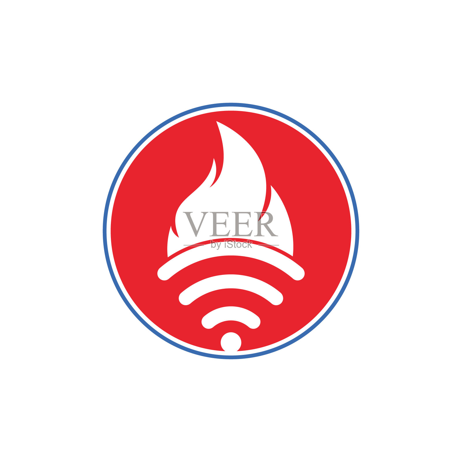 火和wifi的标志组合。插画图片素材