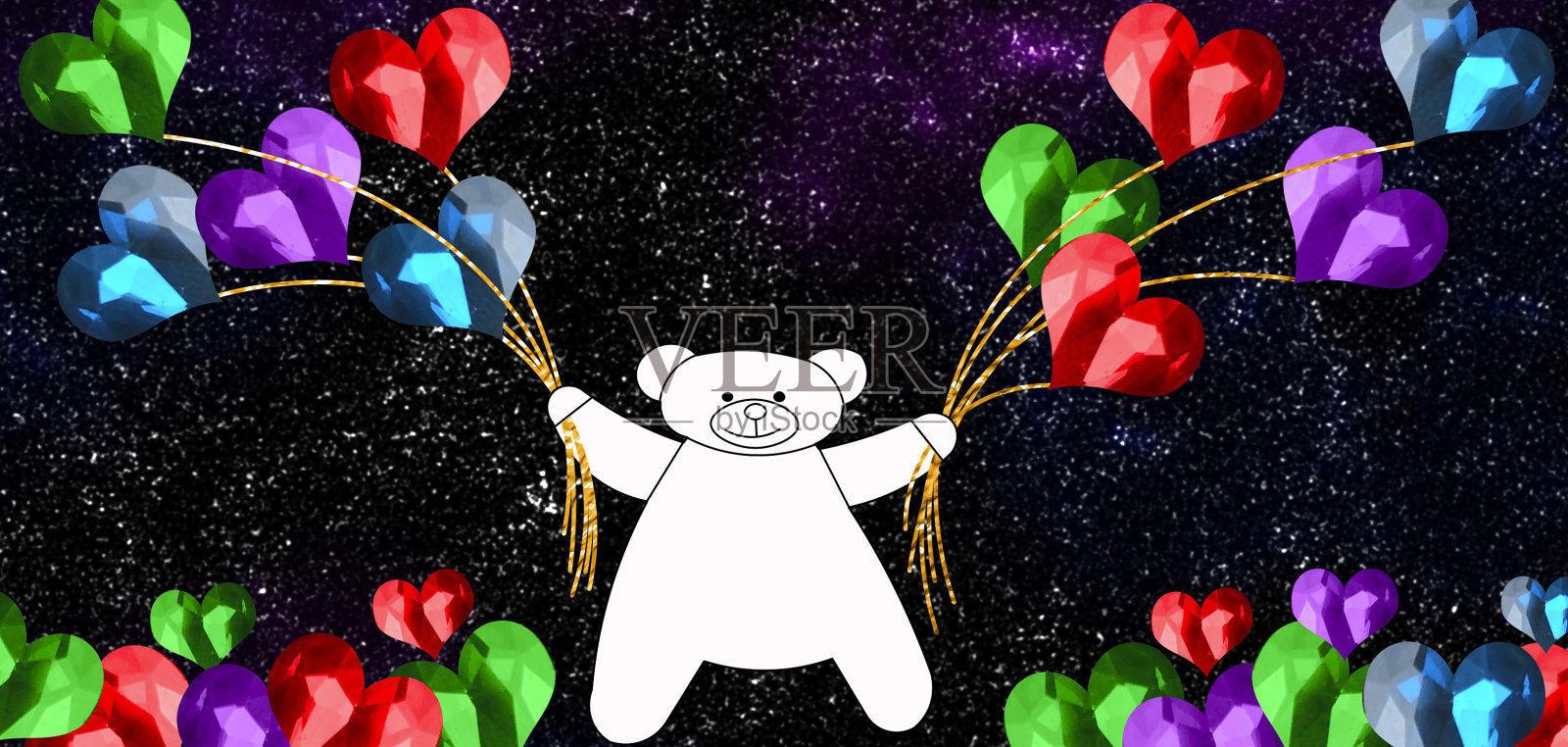 3D渲染：情人节贺卡或宣传单照片摄影图片