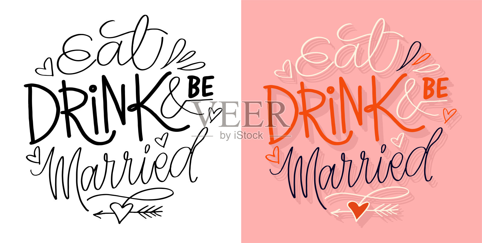 灵感手绘涂鸦动机字母海报，t恤设计，马克杯印刷。插画图片素材