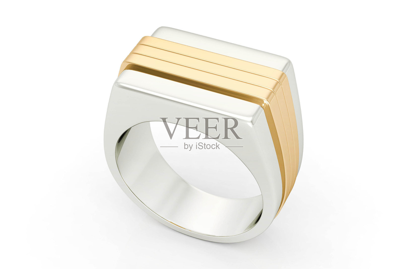 白底婚戒。三维渲染照片摄影图片