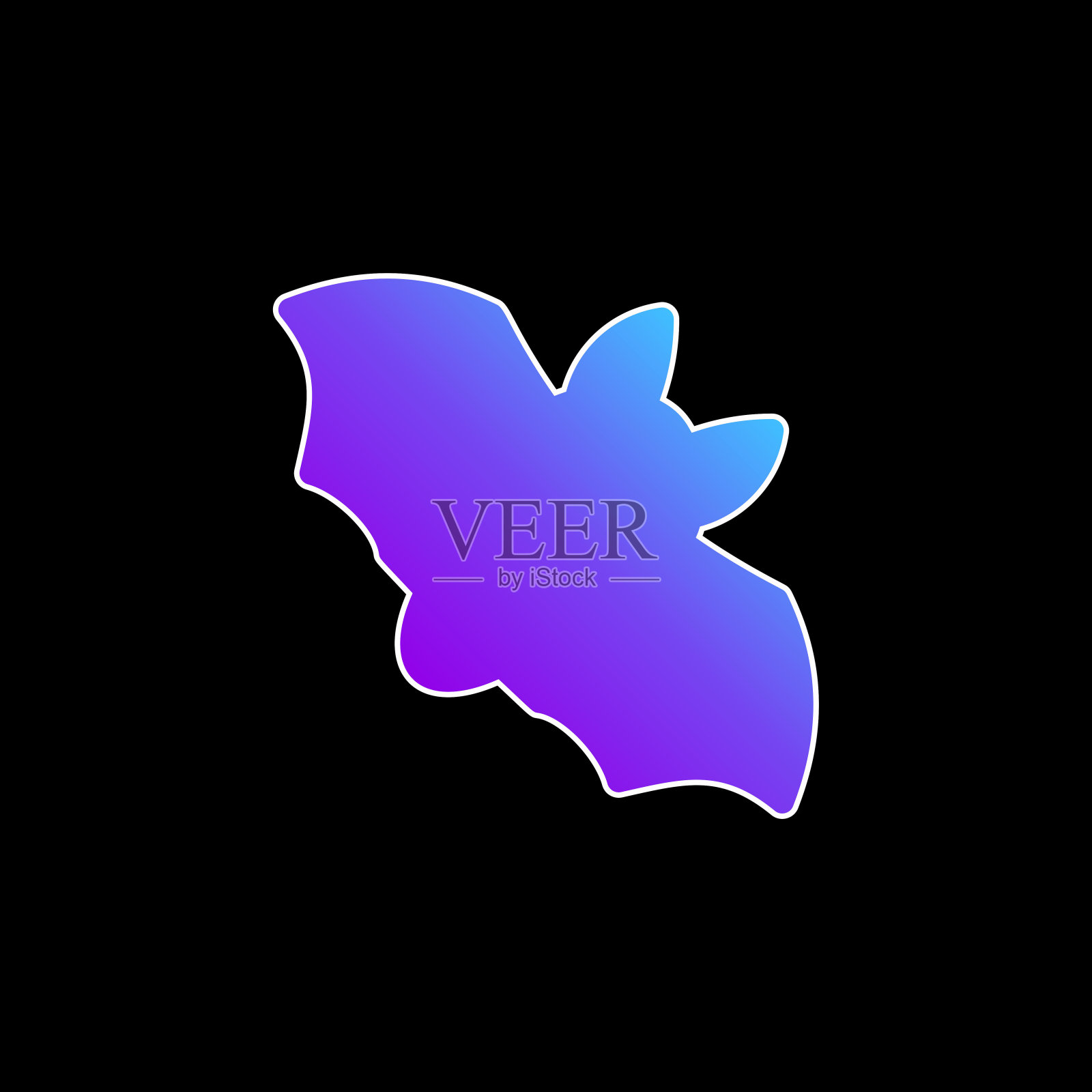 蝙蝠蓝色梯度矢量图标插画图片素材