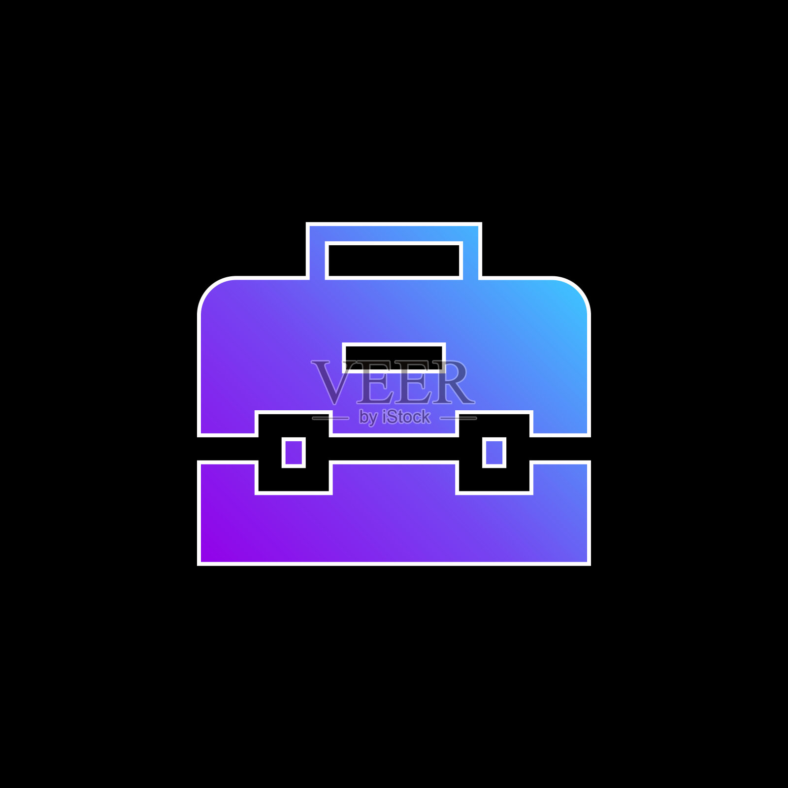 公文包蓝色梯度矢量图标图标素材