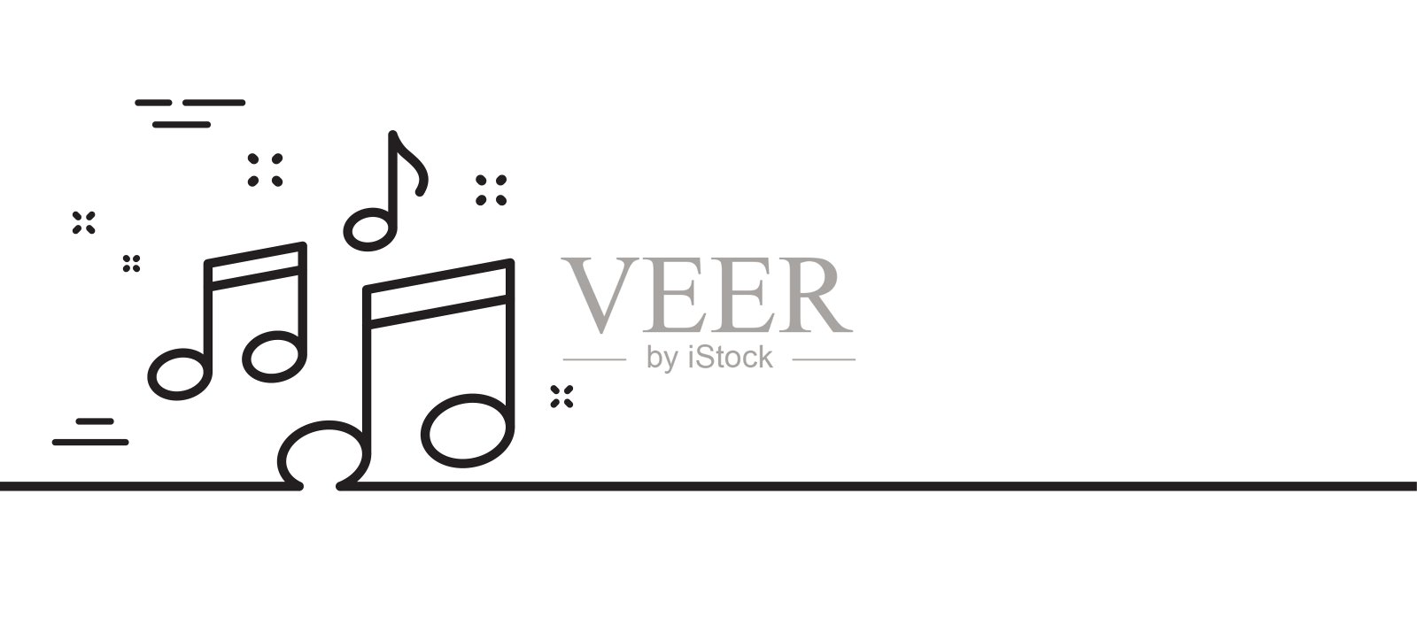 音乐线图标。音符符号。向量插画图片素材