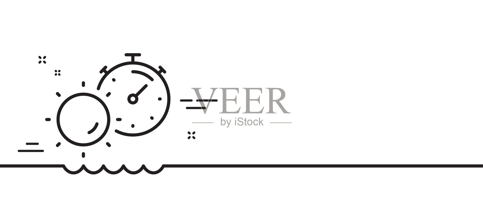 晒黑时间线图标。紫外线防晒标志。向量插画图片素材