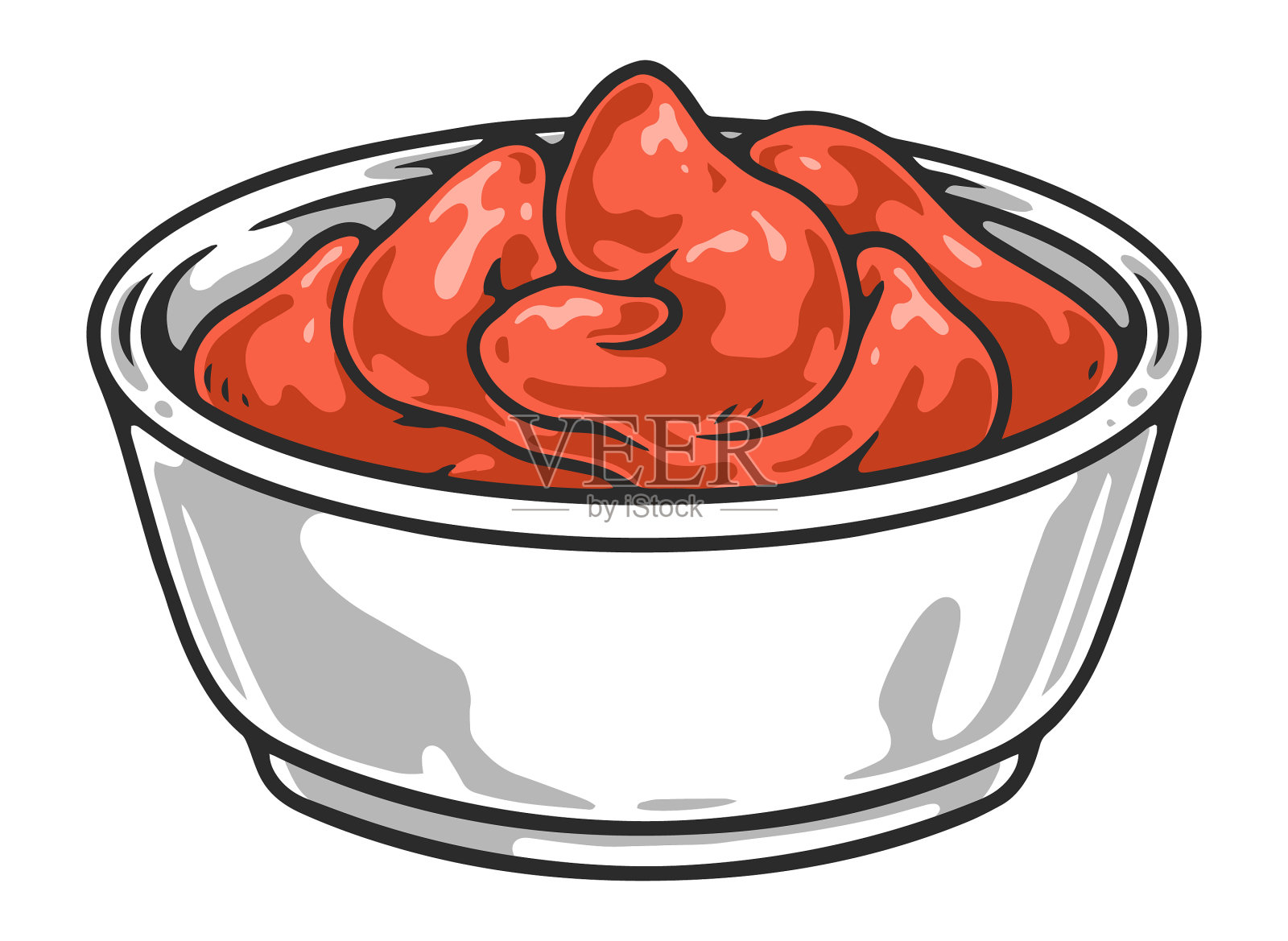 番茄酱复古彩色贴纸设计元素图片