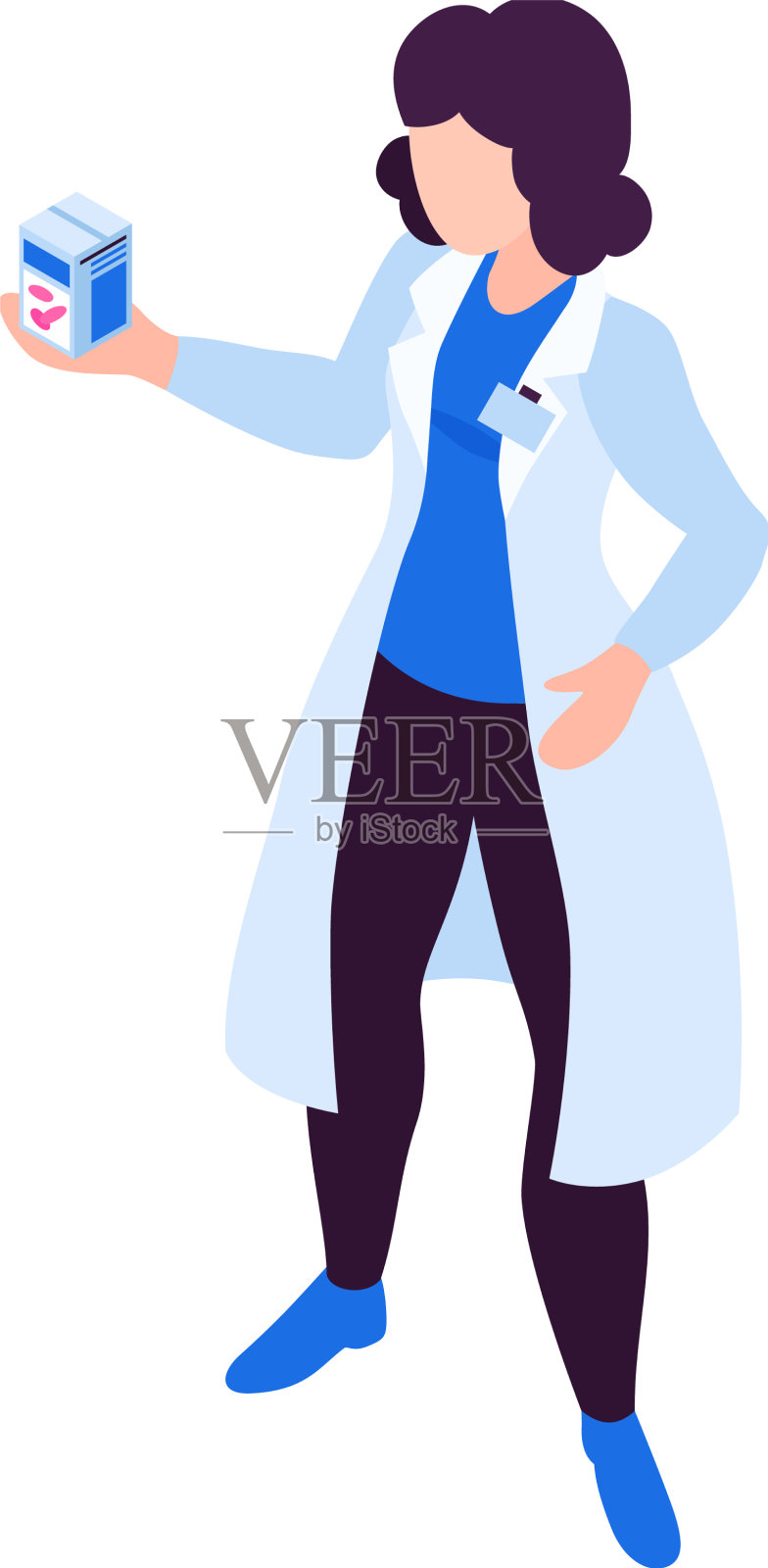 药剂师手持药丸组合物设计元素图片