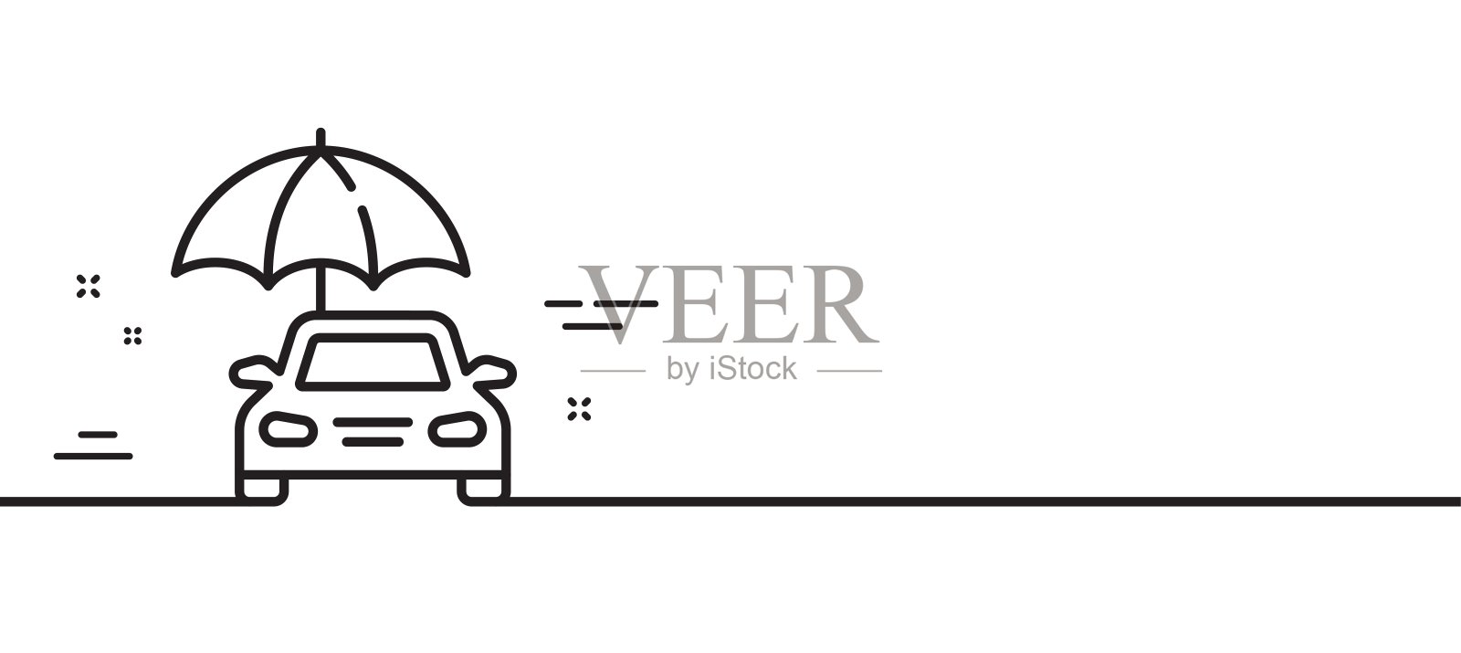 汽车保险线路图标。风险管理标志。向量插画图片素材