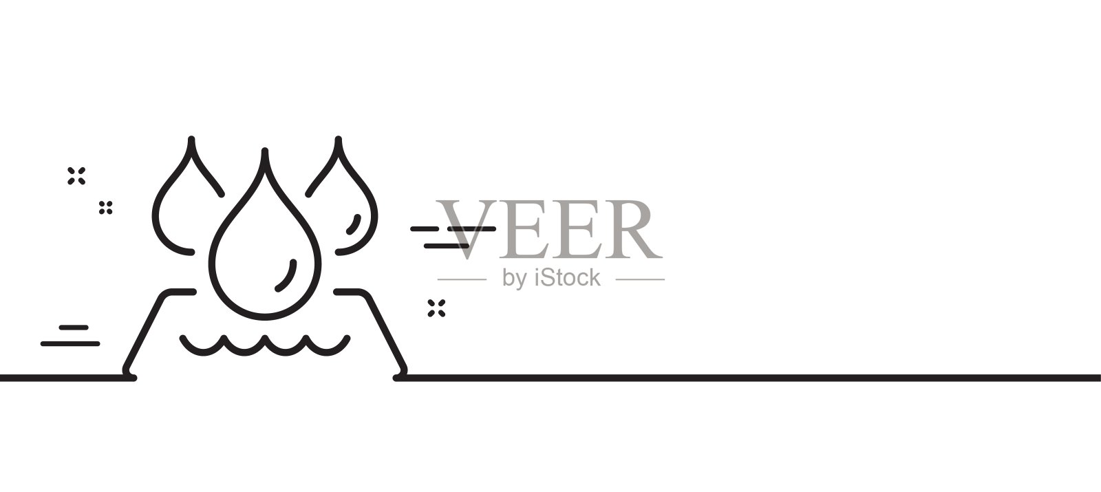 防水线图标。防水标志。向量插画图片素材