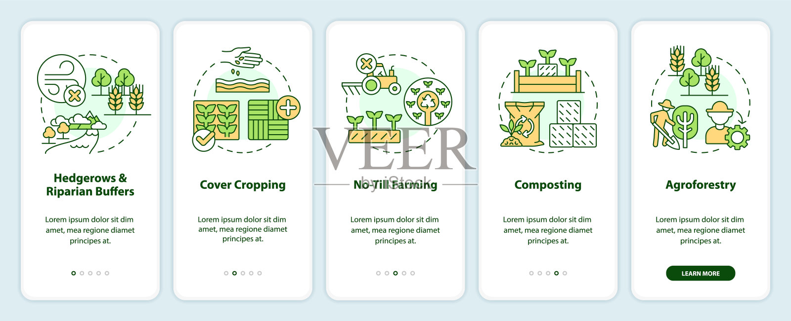 再生农业技术在移动应用程序屏幕上插画图片素材