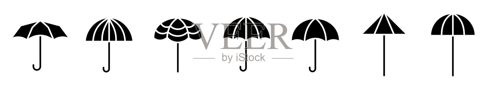 伞图标。矢量插图。黑色雨伞图标图标素材