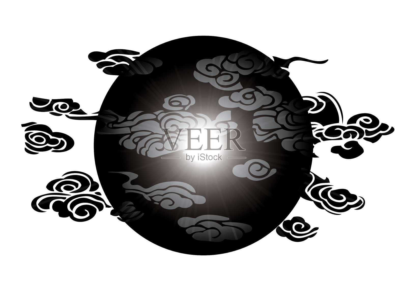 月食插画图片素材